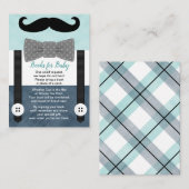 kleine man mustache mint navy book - verzoek informatiekaartje (Voorkant / Achterkant)