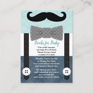 kleine man mustache mint navy book - verzoek informatiekaartje