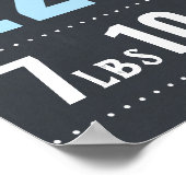 Kleine Man Mustache New Baby Boy Birth Stats Poster (Hoek)