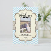 Kleine Man | Mustache Theme THANK JOU Baby shower Bedankkaart (Staand voorkant)