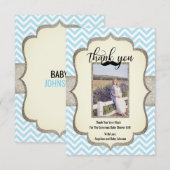 Kleine Man | Mustache Theme THANK JOU Baby shower Bedankkaart (Voorkant / Achterkant)