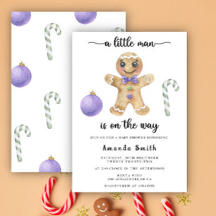 Kleine Man Peperkoek Man Kerst Baby Borrel Kaart