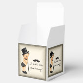 Kleine Man snor Baby Jongensdouche Bedankdoosjes (Geopend)