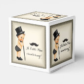 Kleine Man snor Baby Jongensdouche Bedankdoosjes (Achterkant)