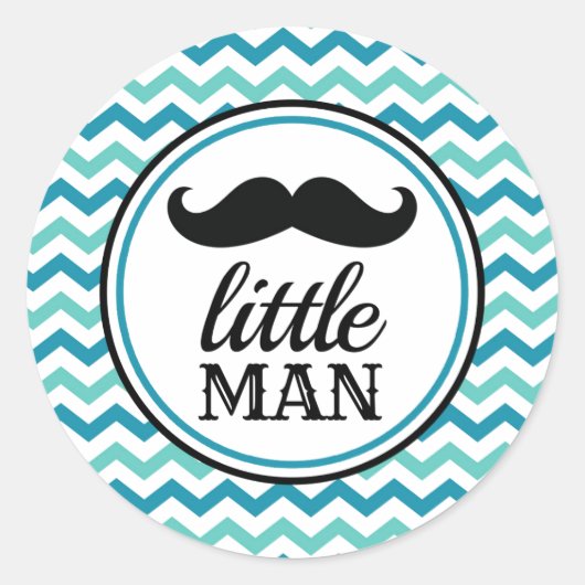 Kleine Man snor Baby shower Stickers - LM (Voorkant)