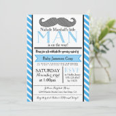 Kleine Man snor Baby shower uitnodiging (Staand voorkant)