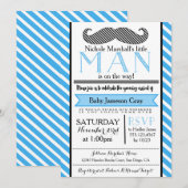 Kleine Man snor Baby shower uitnodiging (Voorkant / Achterkant)