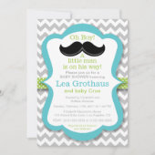 Kleine Man snor Baby shower uitnodiging (Voorkant)