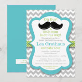 Kleine Man snor Baby shower uitnodiging (Voorkant / Achterkant)