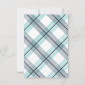 kleine man snor jongen dolk blauw baby shower bedankkaart (Achterkant)