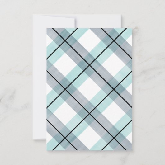 kleine man snor jongen dolk blauw baby shower bedankkaart (Achterkant)