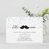 Kleine Man snor jongens Baby shower Kaart (Staand voorkant)