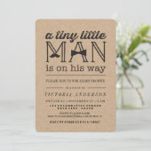 Kleine Man snor strik Stropdas Kraft Boy Baby show Kaart (Staand voorkant)