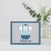 Kleine Man snor Stropdas Baby shower dank u Bedankkaart (Staand voorkant)