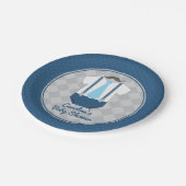 Kleine Man snor Stropdas Baby shower Papieren Bordje (Gekanteld)