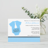 Kleine Man Stropdas Bodysuit Blue Black Boy Baby s Kaart (Staand voorkant)