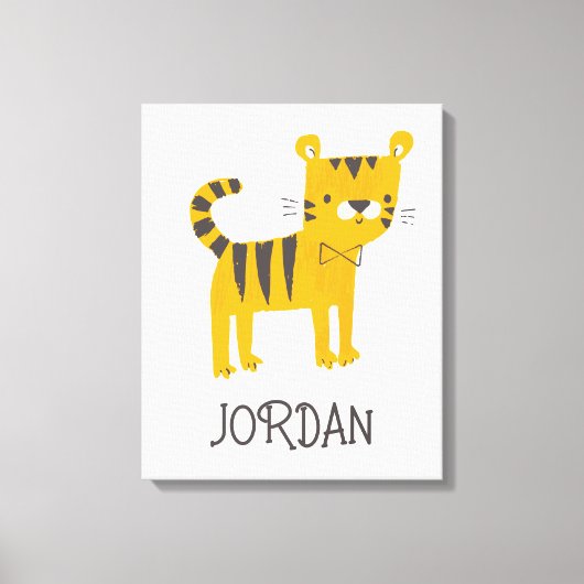 Kleine Man | Stropdas van de tijgerboot Canvas Afdruk (Voorkant)