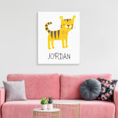 Kleine Man | Stropdas van de tijgerboot Canvas Afdruk (Insitu (Woonkamer))