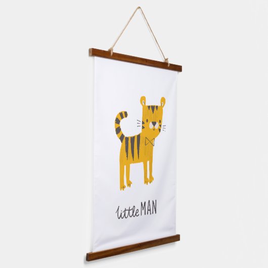 Kleine Man | Stropdas van de tijgerboot Hangend Wandkleed (Gebogen)
