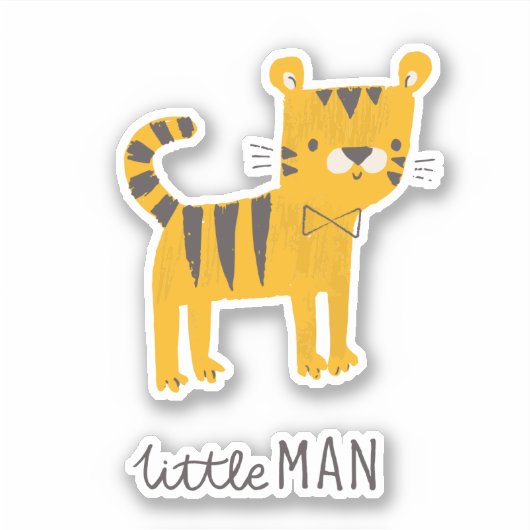 Kleine Man | Stropdas van de tijgerboot Sticker (Voorkant)