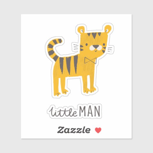 Kleine Man | Stropdas van de tijgerboot Sticker (Vel)