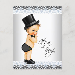 Kleine man 't is een jongen baby jongen shower kaart