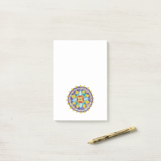 Kleine mandala tekening Post-it Notes (Op bureau)