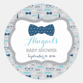 Kleine Mannen Baby showers Sticker, Baby blauw, Na Ronde Sticker