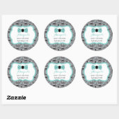 Kleine Mannen Baby showers Sticker, Blauwgroen, gr Ronde Sticker (Vel)