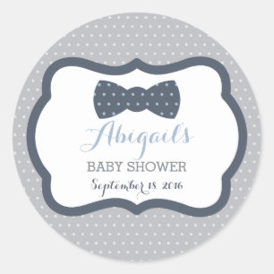 Kleine Mannen Baby showers Sticker, marineblauw, g Ronde Sticker