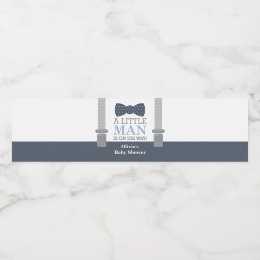 Kleine Mannen Flessenwikkelaar met Bow-Stropdas Waterfles Etiket (Enkel label)