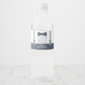 Kleine Mannen Flessenwikkelaar met Bow-Stropdas Waterfles Etiket (Voorkant)