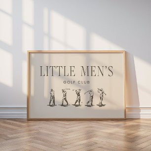 Kleine Mannen Golfclub Vintage Muurkunst Poster