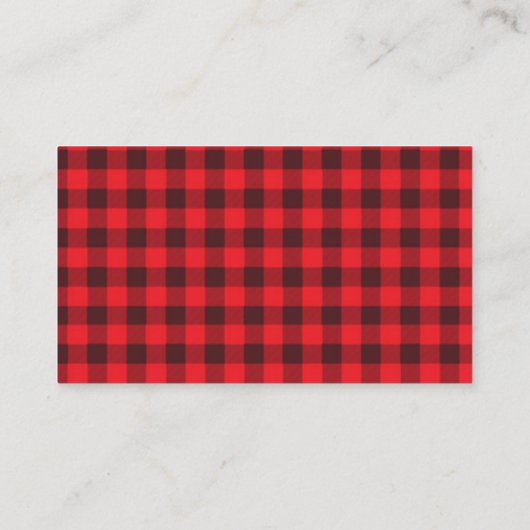 Kleine Mannen luier loterij ticket, Buffalo plaid Informatiekaartje (Achterkant)