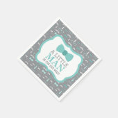 Kleine Mannen servet, turquoise en grijs Servetten (Hoek)