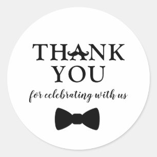 Kleine Mannen sticker, Boy baby shower Ronde Sticker