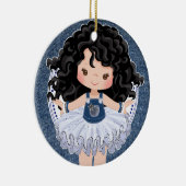 Kleine mannetjes in Denim en Diamonds met Kerstmis Keramisch Ornament (Rechts)
