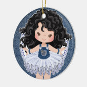 Kleine mannetjes in Denim en Diamonds met Kerstmis Keramisch Ornament (Links)