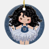 Kleine mannetjes in Denim en Diamonds met Kerstmis Keramisch Ornament (Achterkant)