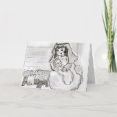 Kleine Maria en Baby Jezus Feestdagen Kaart (Voorkant)