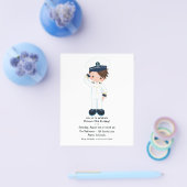 Kleine marine jongen nautisch verjaardagsfeestje flyer (Enkel)