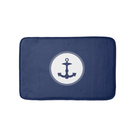 Kleine marineblauwe anker silhouet badmat (Voorkant)