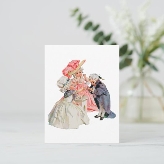 Kleine Martha Washington's Tea Party Briefkaart (Staand voorkant)