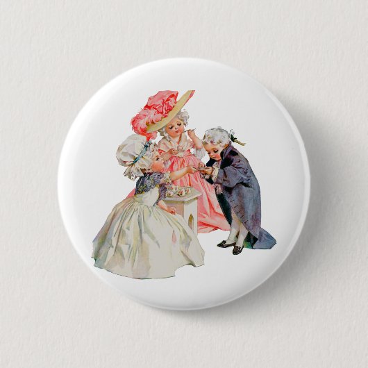 Kleine Martha Washington's Tea Party Ronde Button 5,7 Cm (Voorkant)