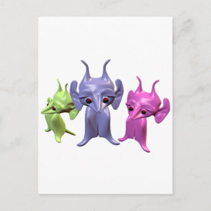 Kleine martianen briefkaart