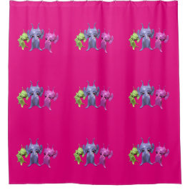 Kleine martianen douchegordijn