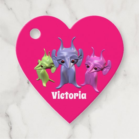 Kleine martianen, gepersonaliseerd voor kinderen. bedankjes labels (Voorkant)