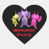 Kleine martianen, gepersonaliseerd voor kinderen. hart sticker (Voorkant)