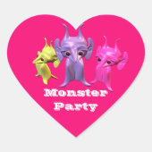 Kleine martianen, gepersonaliseerd voor kinderen. hart sticker (Voorkant)