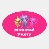 Kleine martianen, gepersonaliseerd voor kinderen. ovale sticker (Voorkant)